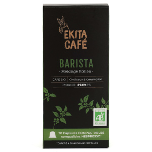 20 capsules compostables caf� bio arabica BARISTA