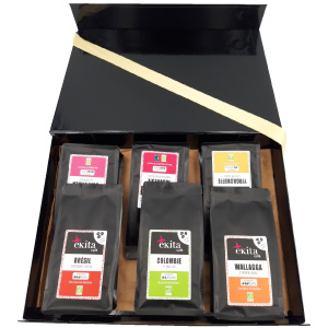 Coffret Cadeau Arabicas du Monde 6 cafs bio en grains  x 125g