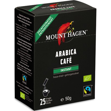 Décaféiné soluble bio équitable Mount Hagen x 25 sticks de 2g