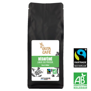 Café en grains bio fair trade DÉCAFÉINÉ CO2 250g