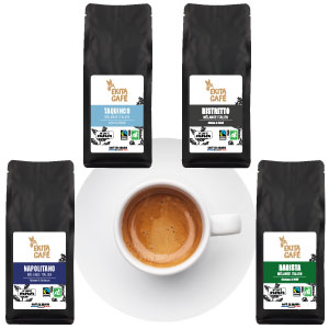 Pack d�couverte 4 caf�s italiens bio x 250g